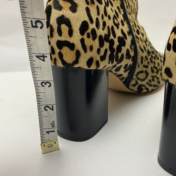 HALOGEN Leopard Calf Hair Ankle Bootie Chelsea Size 9 - Picture 5 of 9